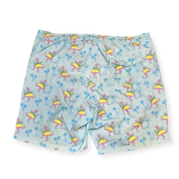 TIPSY ELVES Men’s Blue Tacosaurus Stretch Swim Trunks Size Large - Picture 3 of 7